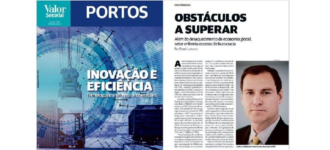Special report on ports by ‘Valor econômico setorial’ features interview with Datamar CEO